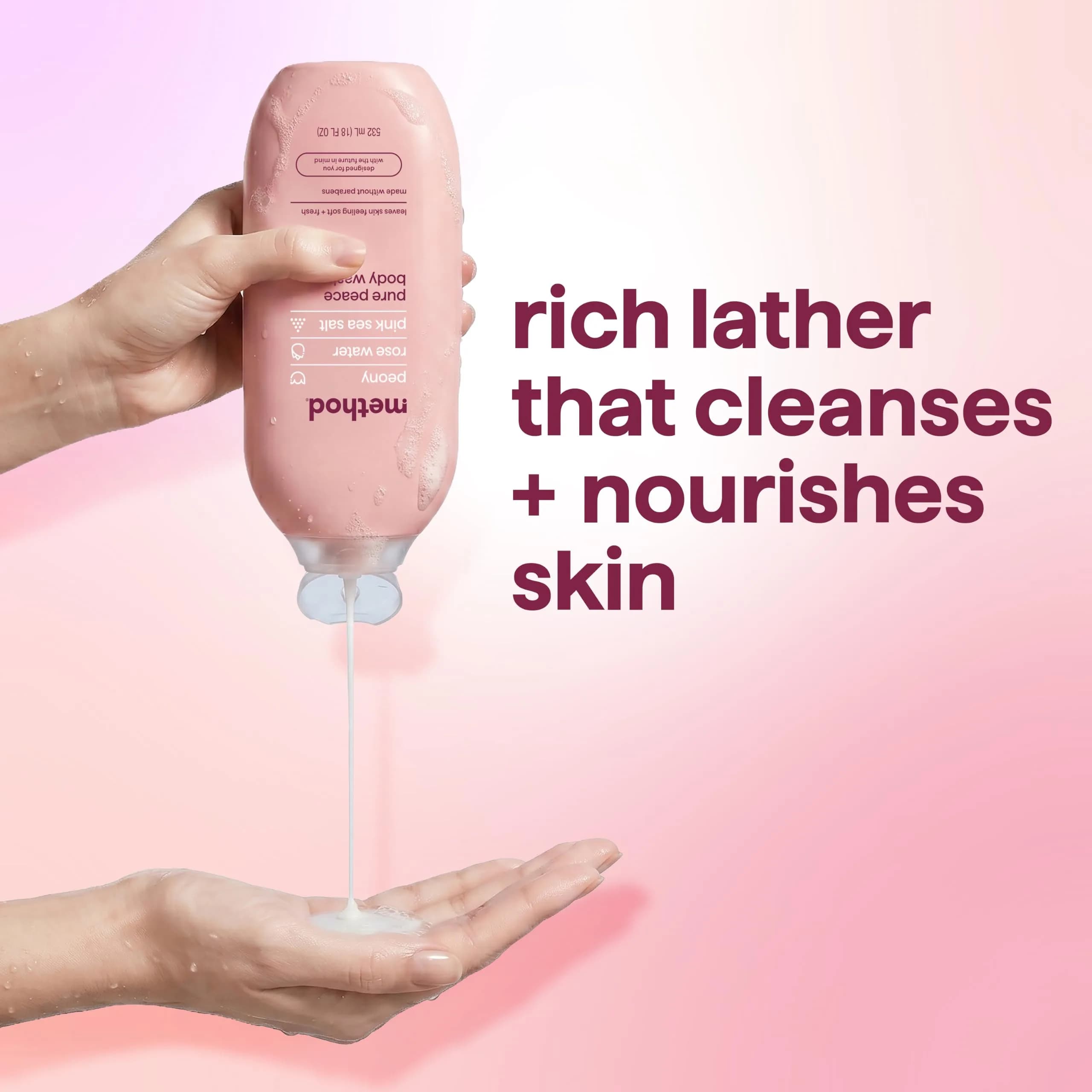 method Pure Peace Body Wash | 108 fl oz (3192 ml) Pack of 6 | Hydrating & Gentle Cleanser for All Skin Types - view 5