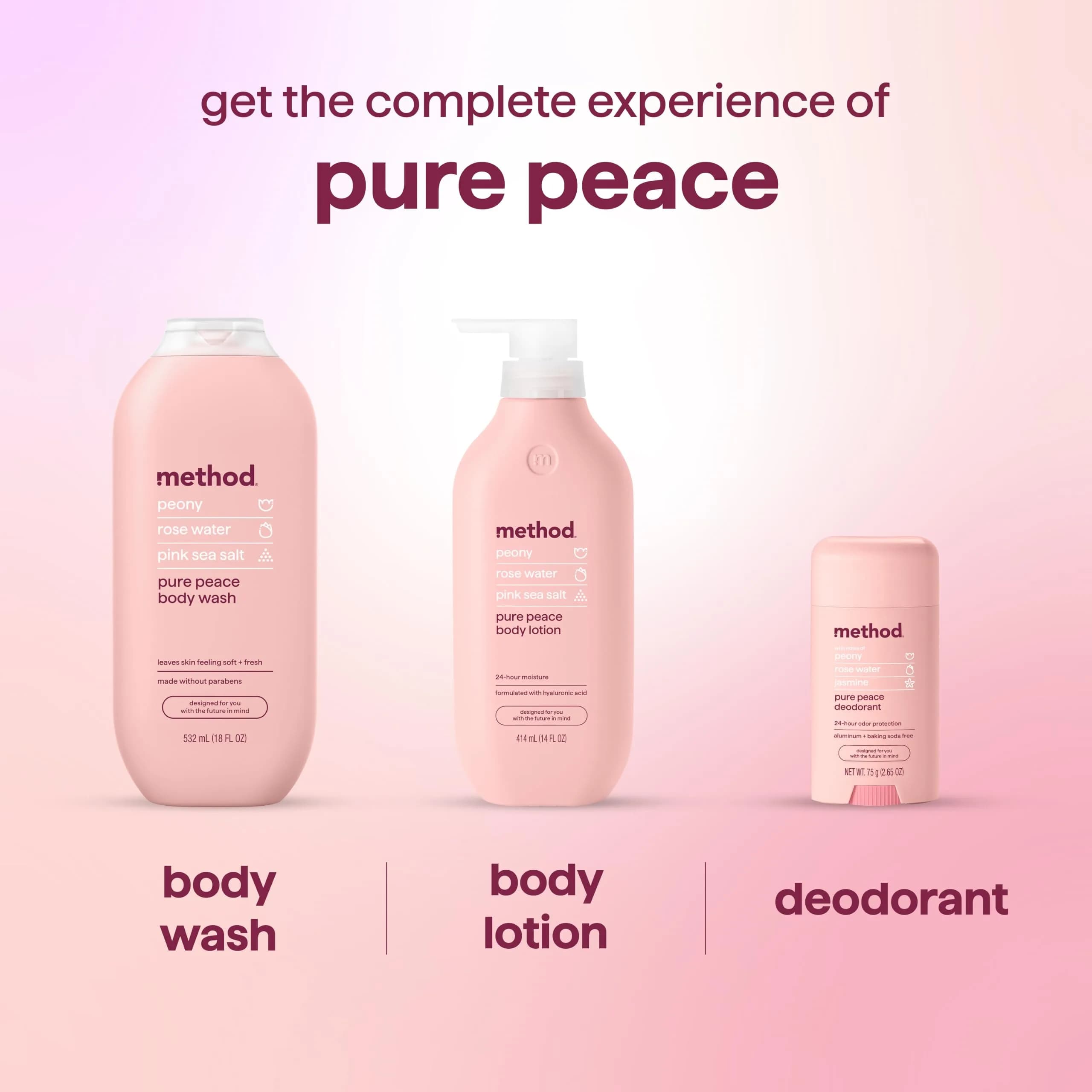method Pure Peace Body Wash | 108 fl oz (3192 ml) Pack of 6 | Hydrating & Gentle Cleanser for All Skin Types - view 8