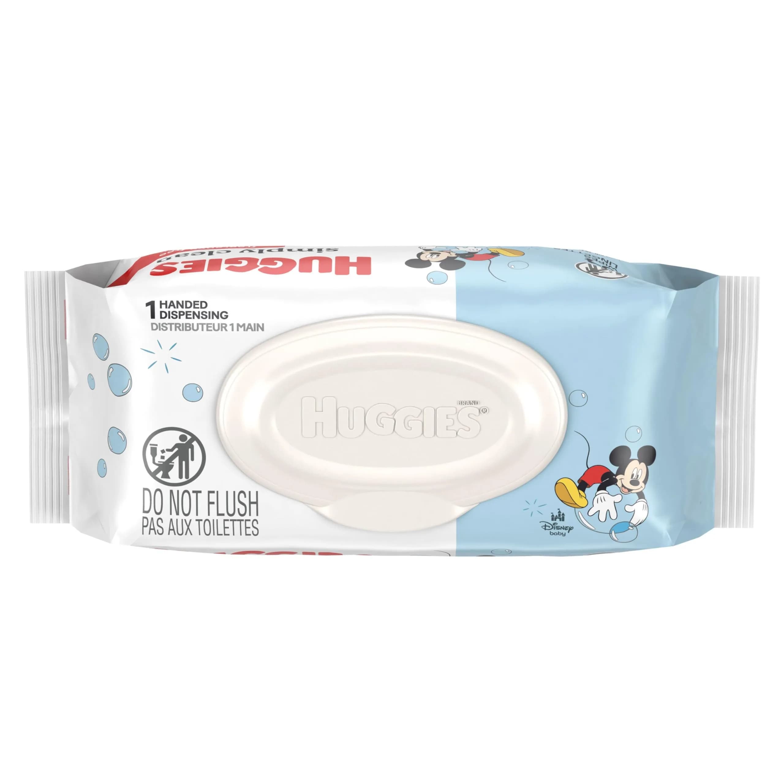 Huggies Simply Clean Baby Wipes, Unscented, 64 Wipes | Hypoallergenic & pH Balanced for Sensitive Skin — White
