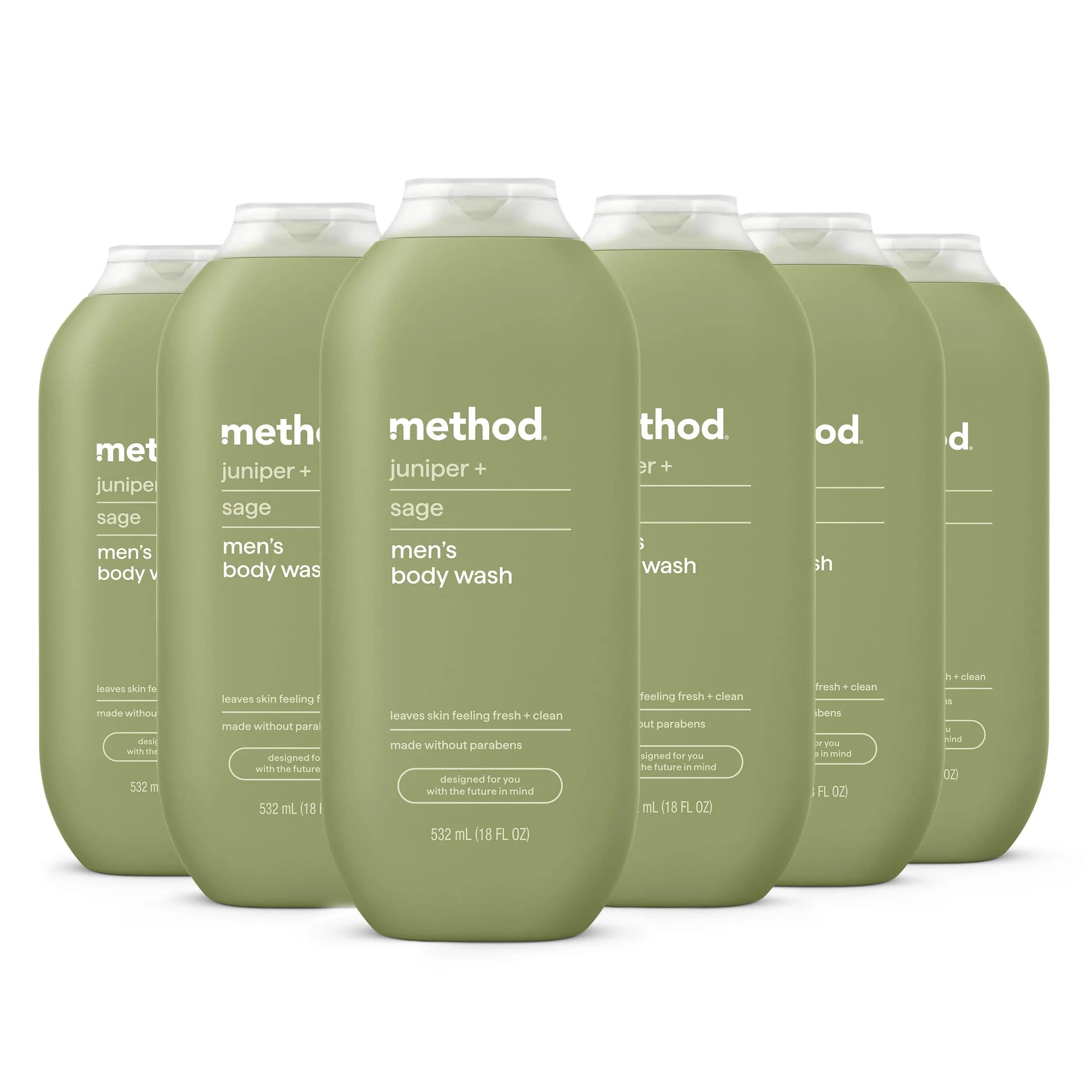 Method Men’s Body Wash, Juniper + Sage, 18 fl oz | Rich, Creamy Lather, Gentle for All Skin Types - main product image