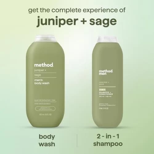 Method Men’s Body Wash, Juniper + Sage, 18 fl oz | Rich, Creamy Lather, Gentle for All Skin Types thumbnail 8