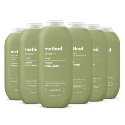 Method Men’s Body Wash, Juniper + Sage, 18 fl oz | Rich, Creamy Lather, Gentle for All Skin Types - main product image