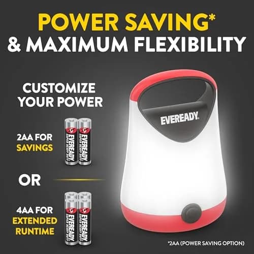Eveready Red Electric Camping Lantern X-250 | 100 Hour Runtime, Water Resistant thumbnail 4