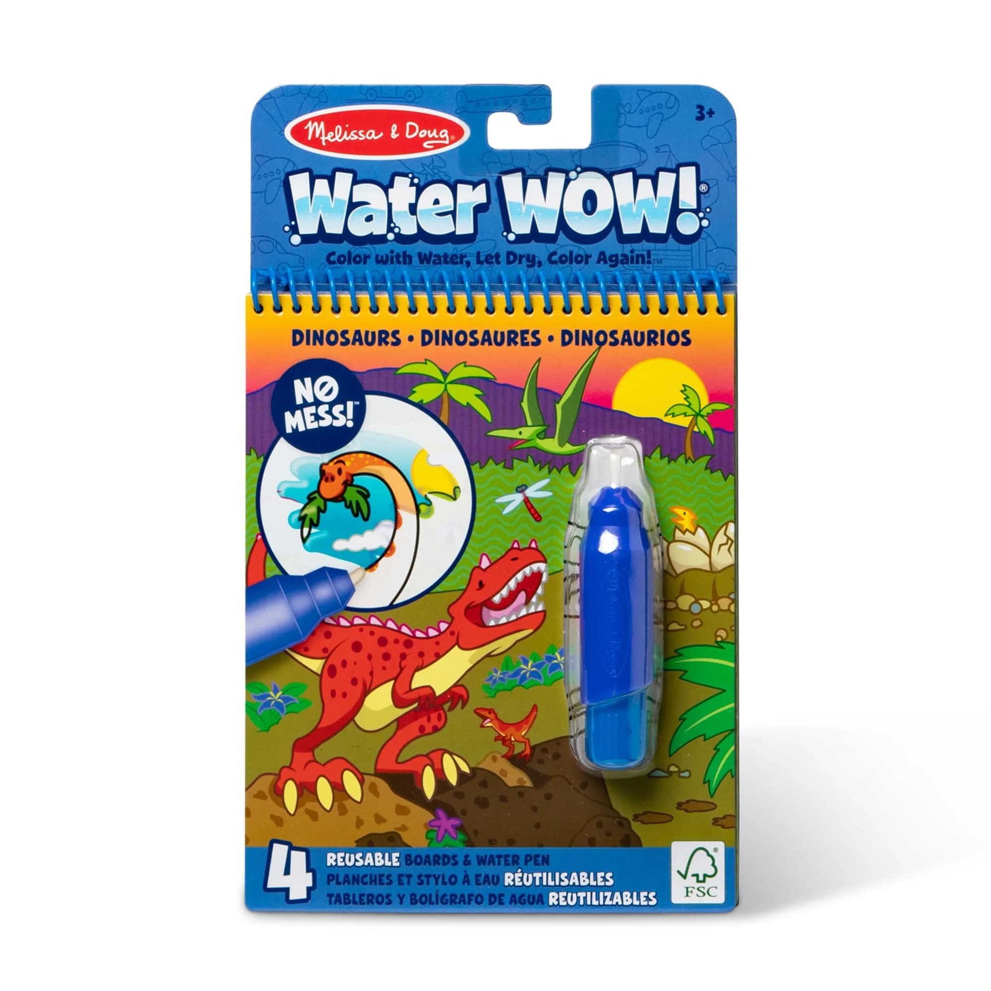 Melissa & Doug On The Go Water Wow! Dinosaur Activity Pad 25.4cm (10in) | Reusable Mess-Free Coloring Book - main product image