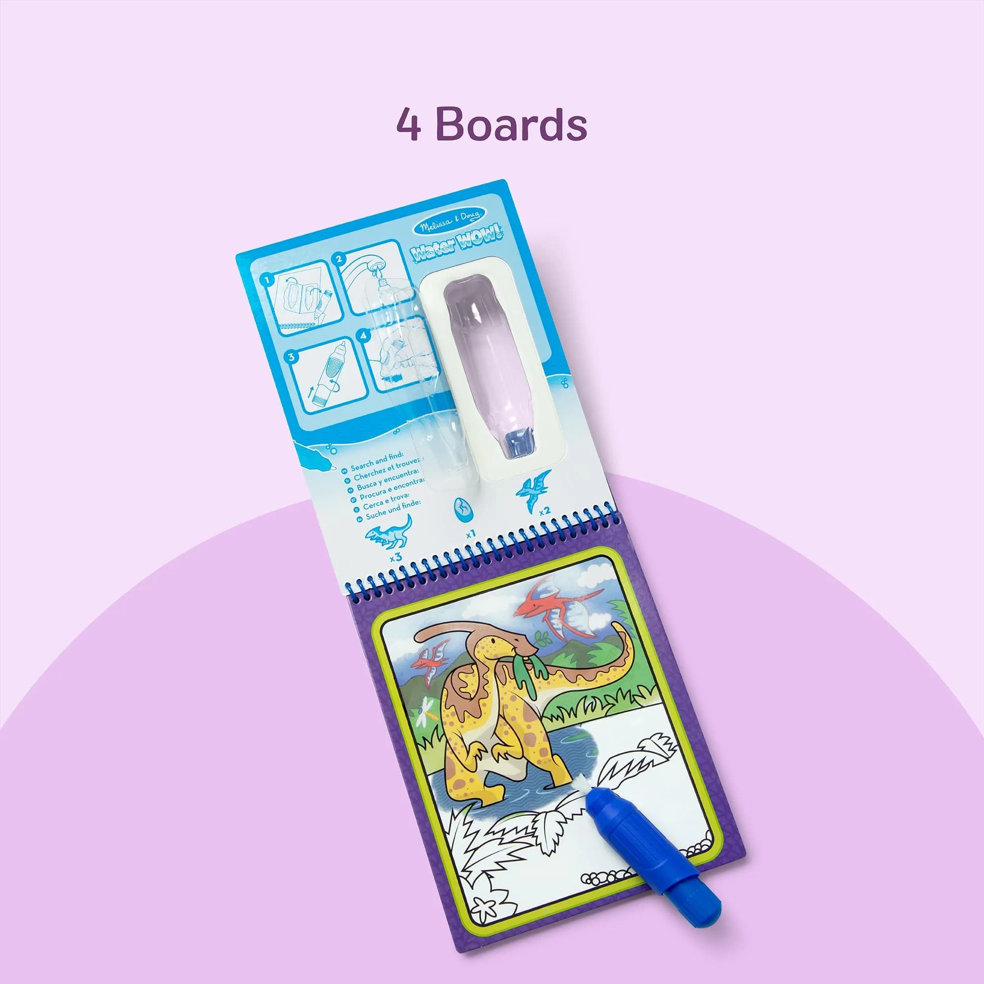 Melissa & Doug On The Go Water Wow! Dinosaur Activity Pad 25.4cm (10in) | Reusable Mess-Free Coloring Book - view 6