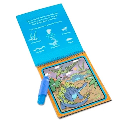Melissa & Doug On The Go Water Wow! Dinosaur Activity Pad 25.4cm (10in) | Reusable Mess-Free Coloring Book thumbnail 9