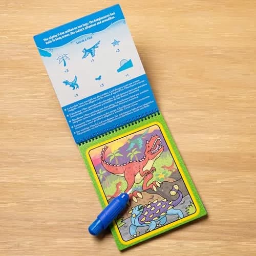 Melissa & Doug On The Go Water Wow! Dinosaur Activity Pad 25.4cm (10in) | Reusable Mess-Free Coloring Book thumbnail 2
