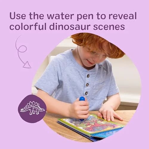 Melissa & Doug On The Go Water Wow! Dinosaur Activity Pad 25.4cm (10in) | Reusable Mess-Free Coloring Book thumbnail 3