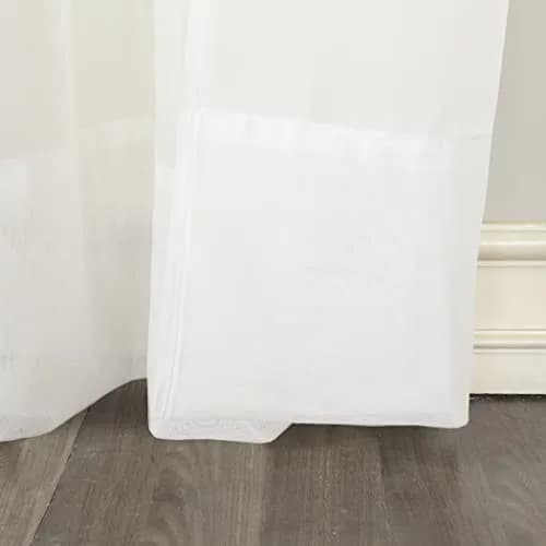 No. 918 Emily Sheer Voile Tab Top Curtain Panel, 59" x 84", White | Light-Filtering Sheer Fabric for Elegant Windows thumbnail 3