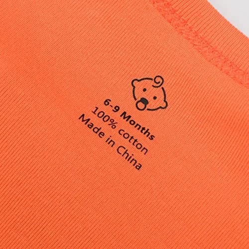 ROMPERINBOX Unisex Solid Baby Bodysuit 0-24 Months (3-6 months, Orange long sleeve) | Soft Cotton, Easy Diaper Change thumbnail 4