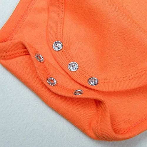 ROMPERINBOX Unisex Solid Baby Bodysuit 0-24 Months (3-6 months, Orange long sleeve) | Soft Cotton, Easy Diaper Change thumbnail 5