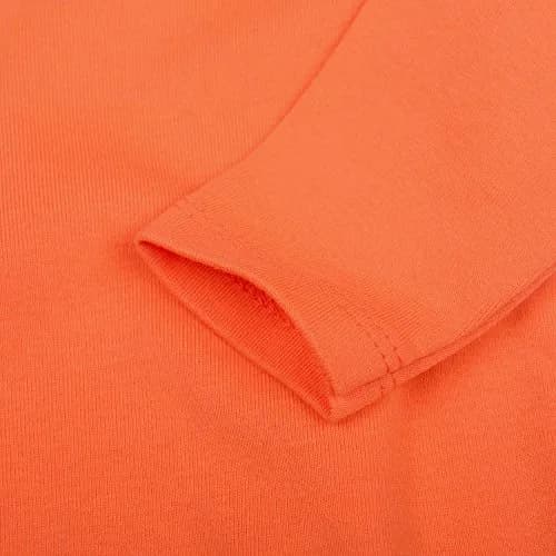 ROMPERINBOX Unisex Solid Baby Bodysuit 0-24 Months (3-6 months, Orange long sleeve) | Soft Cotton, Easy Diaper Change thumbnail 2