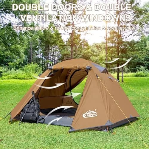 Camppal 2-3 Person Backpacking Tent Waterproof Windproof 4 Season | Easy Setup for Camping & Hiking thumbnail 4