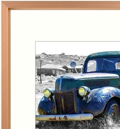 Golden State Art 11x14 Rose Gold Aluminum Frame, Real Glass, Mat Fits 8x10 | Elegant Wall & Tabletop Display thumbnail 5