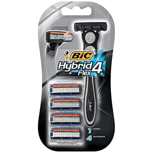 BIC Hybrid 4 Flex Disposable Razor | Sensitive Skin, Refillable System, 1 Handle + 4 Cartridges thumbnail 1