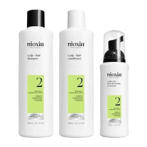 Nioxin System 2 Hair Regrowth Treatment for Natural Hair with Progressed Thinning | 700ml (23.6 Fl Oz) | Thickens Hair & Boosts Density — 23.6 Fl Oz