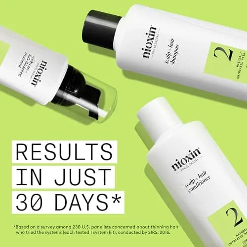 Nioxin System 2 Hair Regrowth Treatment for Natural Hair with Progressed Thinning | 700ml (23.6 Fl Oz) | Thickens Hair & Boosts Density thumbnail 4