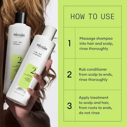 Nioxin System 2 Hair Regrowth Treatment for Natural Hair with Progressed Thinning | 700ml (23.6 Fl Oz) | Thickens Hair & Boosts Density thumbnail 6
