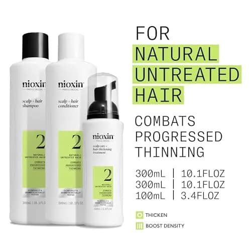Nioxin System 2 Hair Regrowth Treatment for Natural Hair with Progressed Thinning | 700ml (23.6 Fl Oz) | Thickens Hair & Boosts Density thumbnail 3