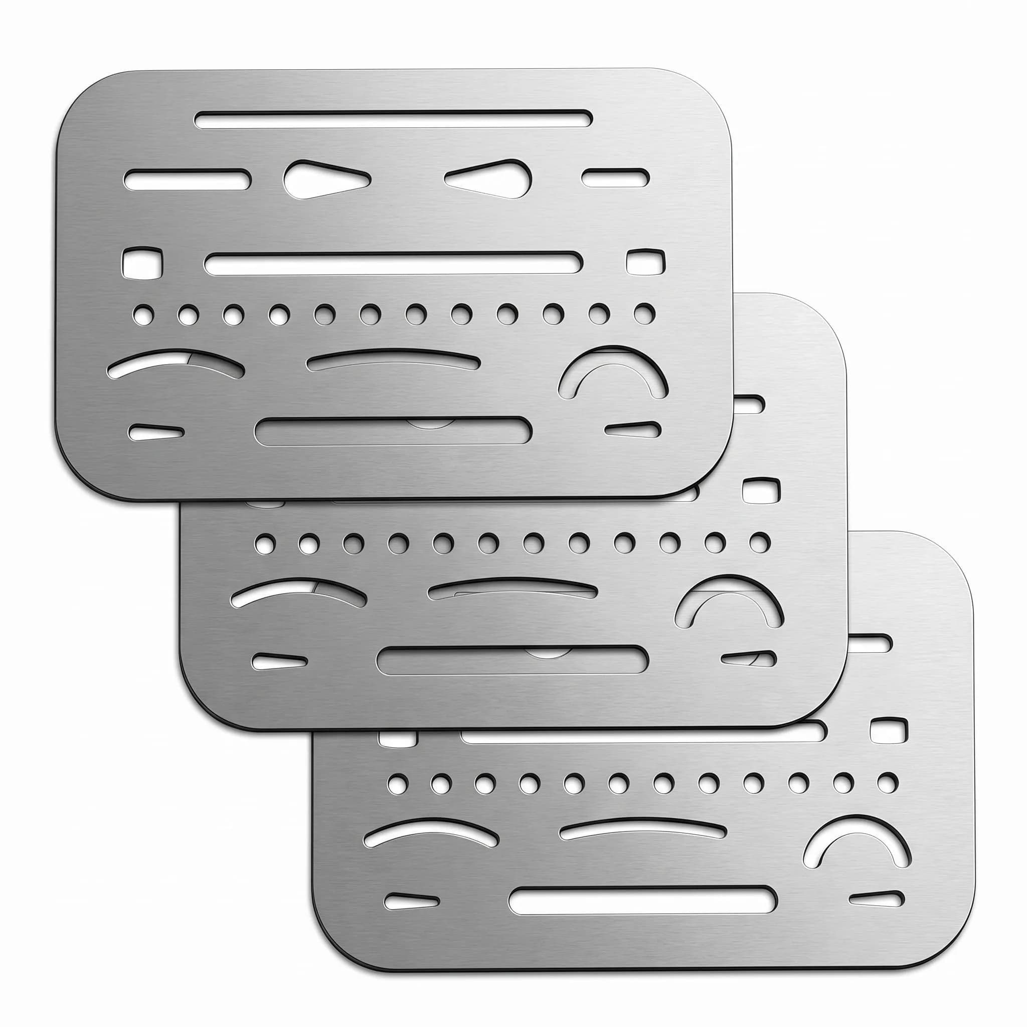 Hotop 3 Pcs Eraser Shields for Artists, Metal Drafting Template | Precise Drafting & Erasing Tool — Multicolor