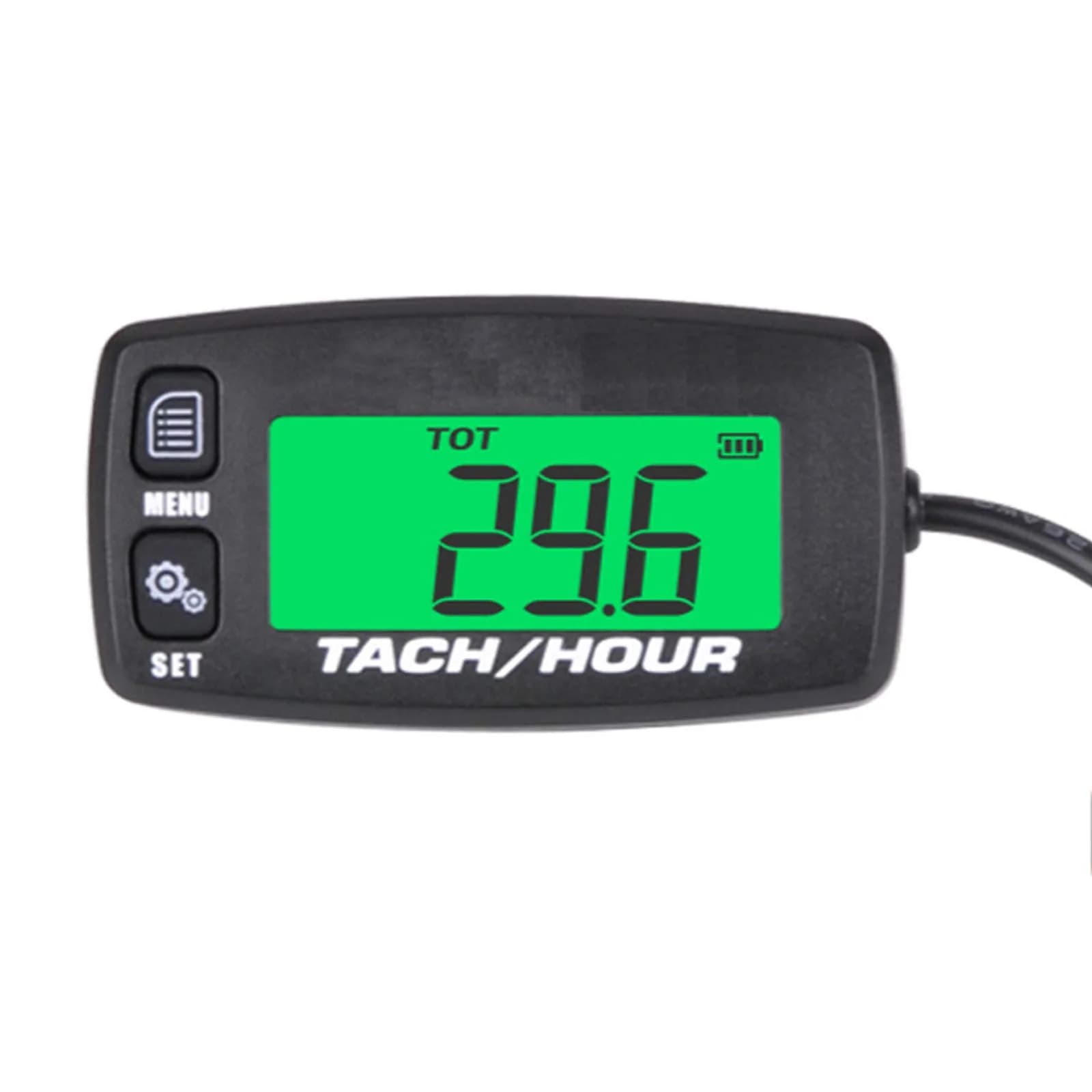 Foundown Engine Hour Meter Inductive Tachometer Backlit Digital 0-99999.9H | Resettable RPM & Maintenance Timer - main product image