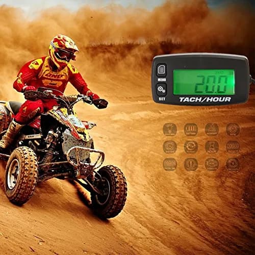 Foundown Engine Hour Meter Inductive Tachometer Backlit Digital 0-99999.9H | Resettable RPM & Maintenance Timer thumbnail 7