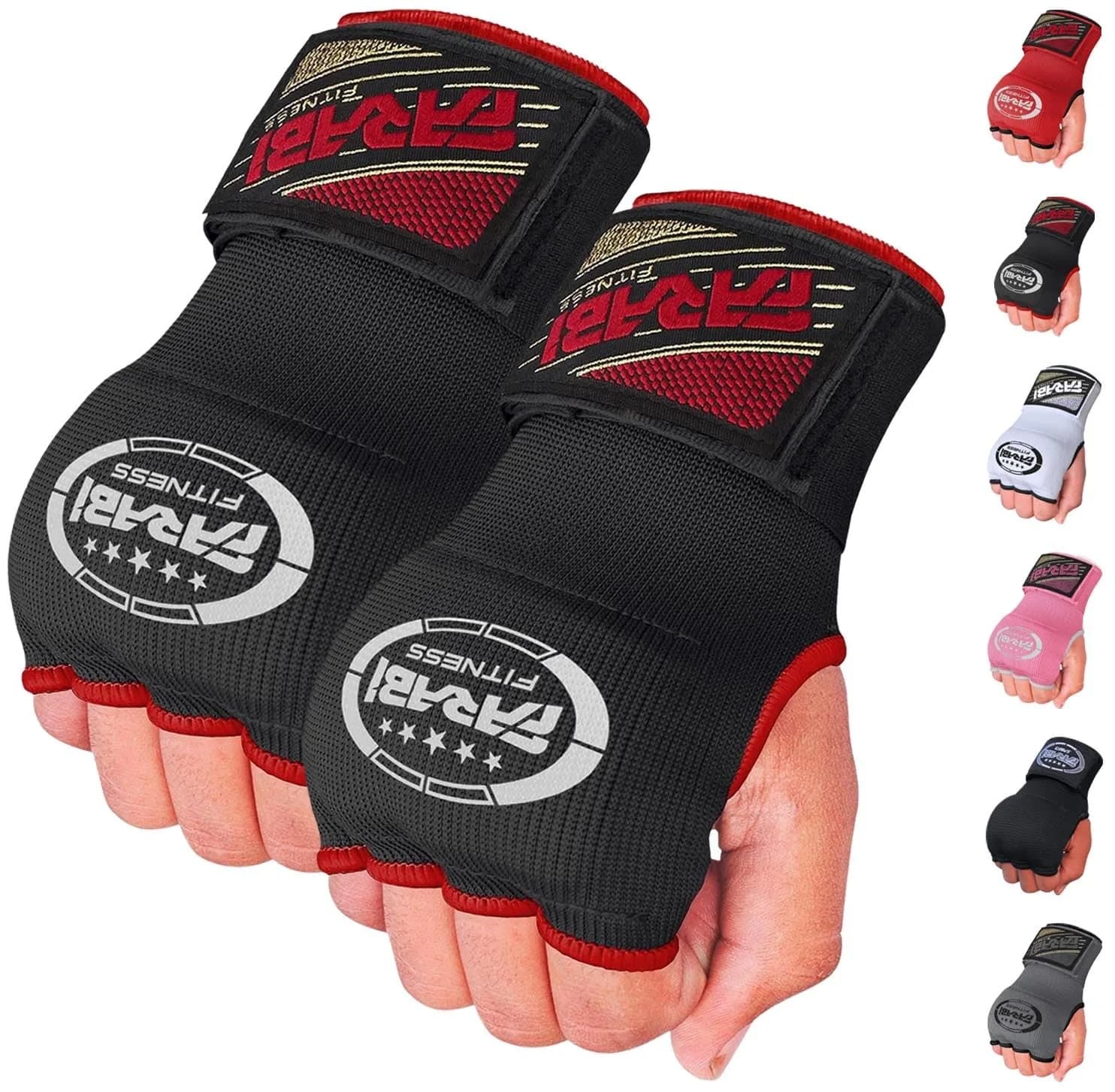 Farabi Sports Kids Hybrid Boxing Inner Gloves Black | Shock Absorbing Gel Padding for Safe Training