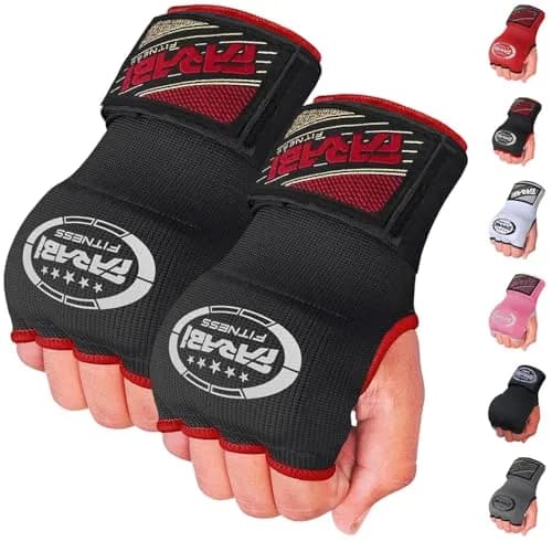 Farabi Sports Kids Hybrid Boxing Inner Gloves Black | Shock Absorbing Gel Padding for Safe Training thumbnail 1