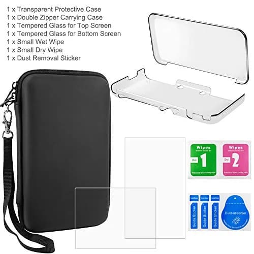 AFUNTA Crystal Clear Case & EVA Carrying Case with Screen Protectors for New 2DS XL | 2-Piece Set thumbnail 3