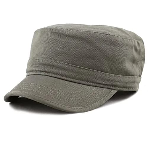 The Hat Depot Cadet Military Army Baseball Cap - Washed Cotton, Olive (2.25" Brim) thumbnail 1