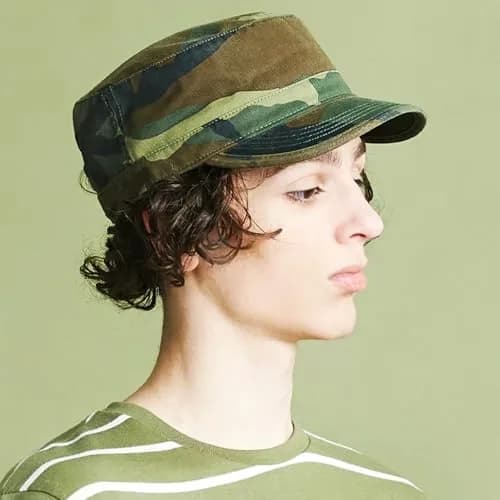 The Hat Depot Cadet Military Army Baseball Cap - Washed Cotton, Olive (2.25" Brim) thumbnail 5