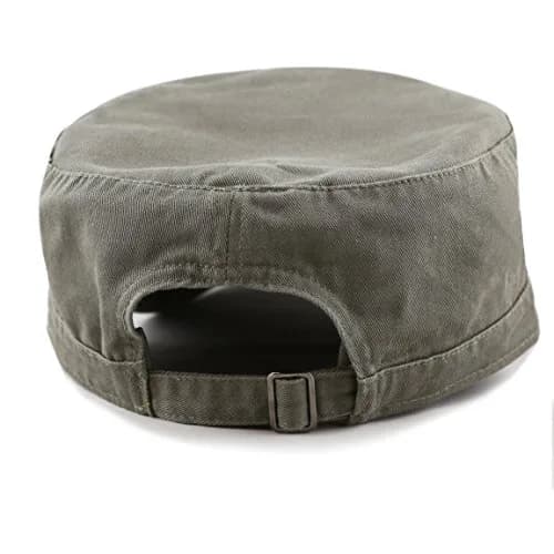 The Hat Depot Cadet Military Army Baseball Cap - Washed Cotton, Olive (2.25" Brim) thumbnail 3