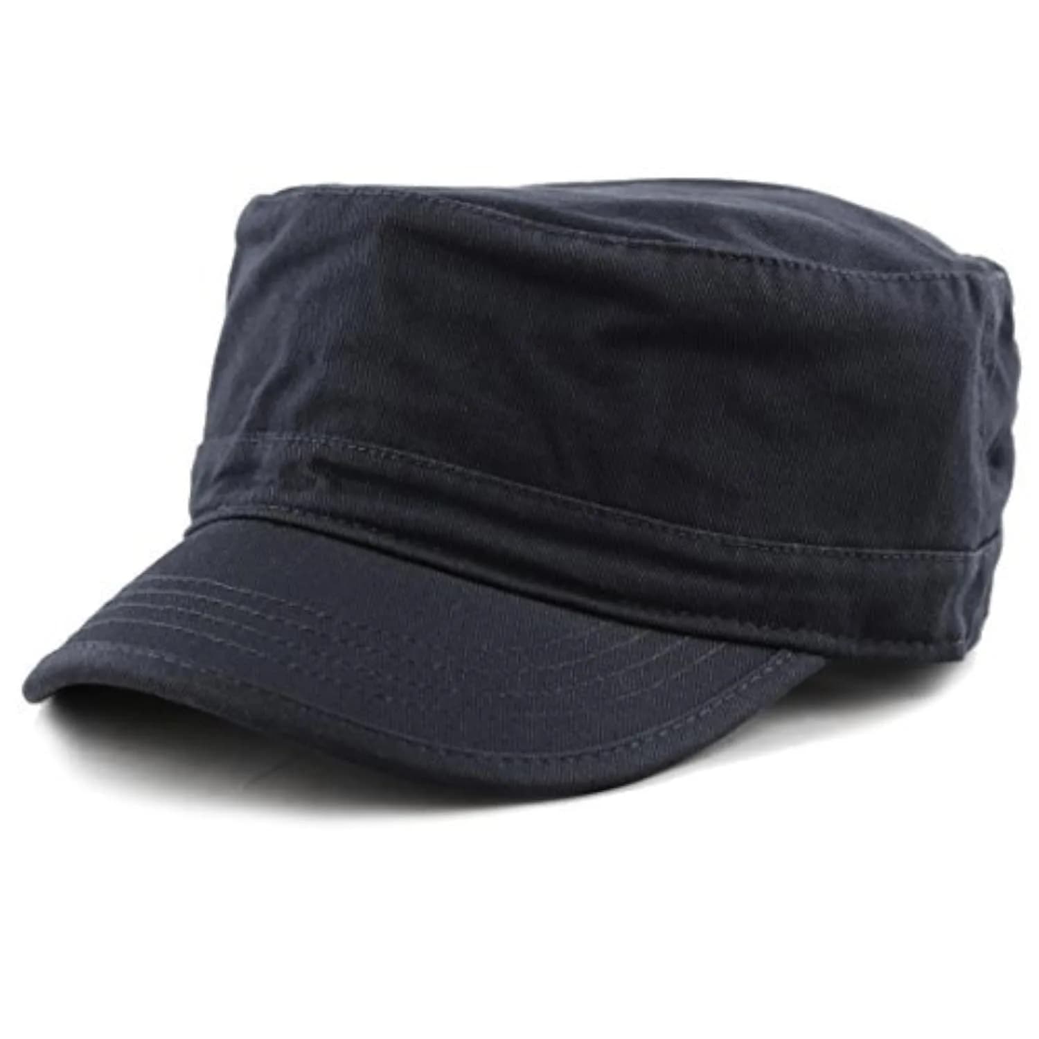 The Hat Depot Cadet Military Army Baseball Cap Charcoal | Washed Cotton for Daily Wear — 1. Basic - Navy