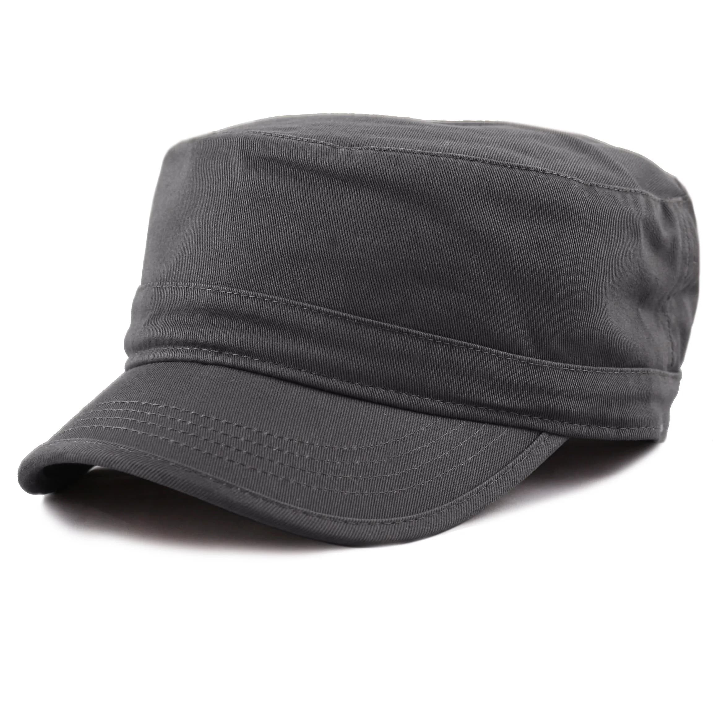 The Hat Depot Cadet Military Army Baseball Cap Charcoal | Washed Cotton for Daily Wear — 1. Basic - Charcoal
