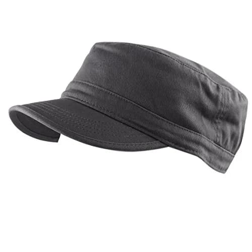 The Hat Depot Cadet Military Army Baseball Cap Charcoal | Washed Cotton for Daily Wear thumbnail 2