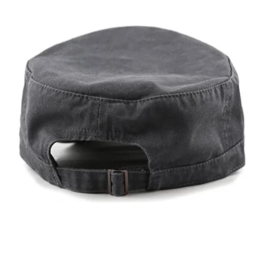The Hat Depot Cadet Military Army Baseball Cap Charcoal | Washed Cotton for Daily Wear thumbnail 3