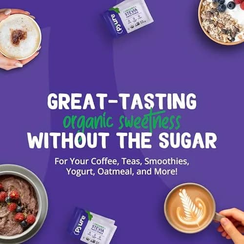 Pyure Organic Stevia Packets Zero Calorie Sweetener 80 Count | USDA Organic & Non-GMO Verified thumbnail 5