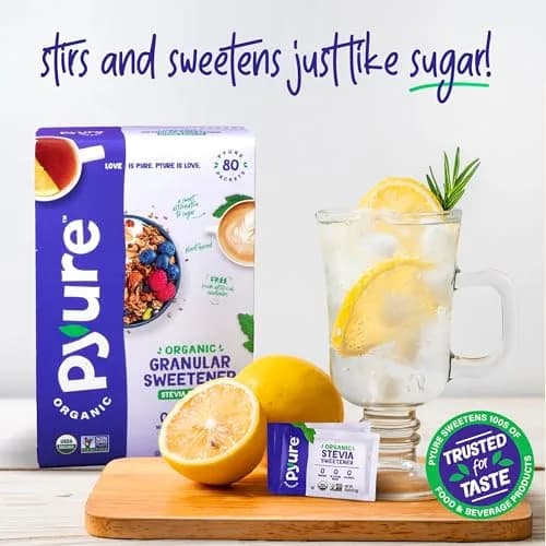 Pyure Organic Stevia Packets Zero Calorie Sweetener 80 Count | USDA Organic & Non-GMO Verified thumbnail 8