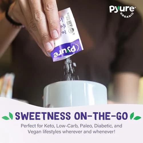 Pyure Organic Stevia Packets Zero Calorie Sweetener 80 Count | USDA Organic & Non-GMO Verified thumbnail 9