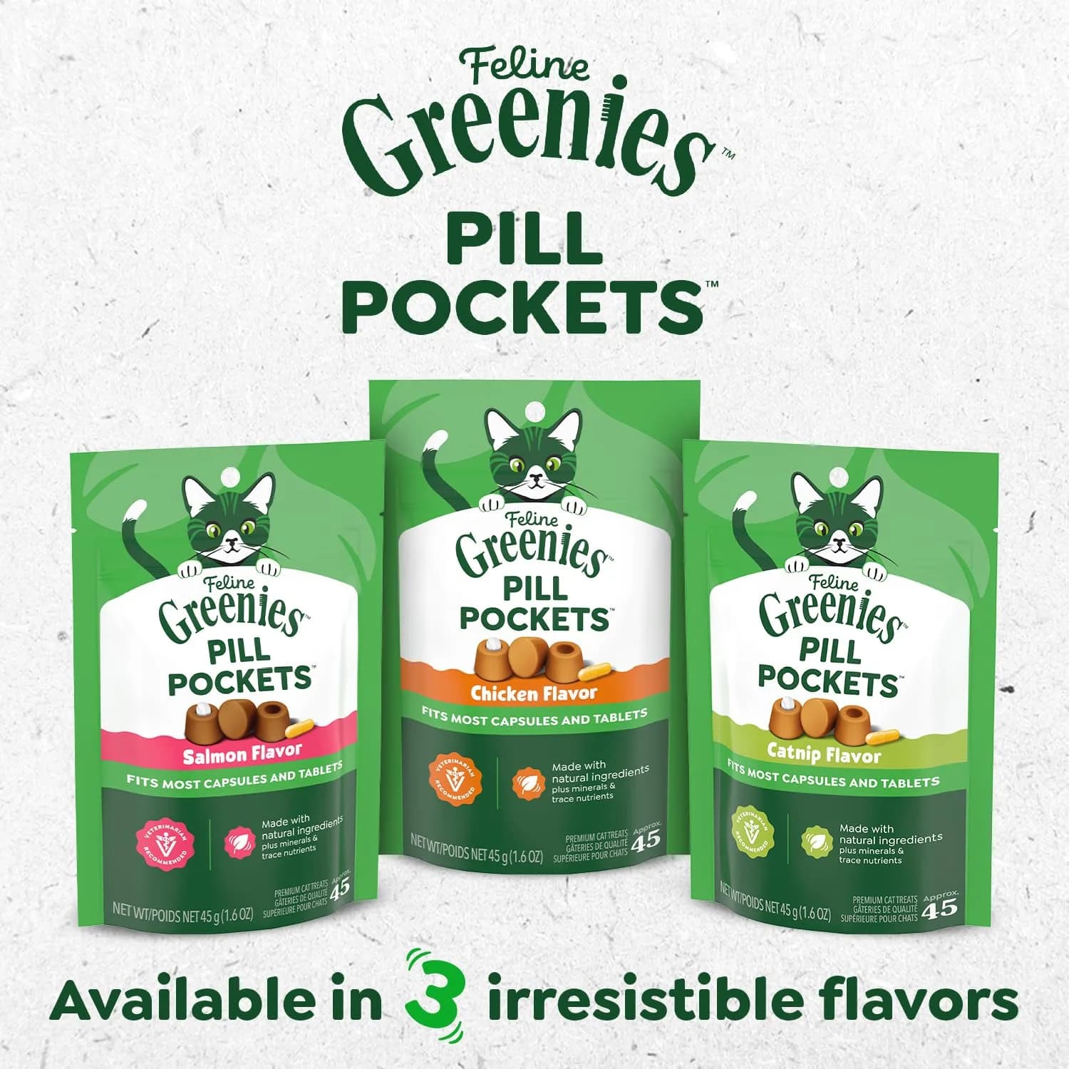 Greenies Feline Pill Pockets Salmon Flavor 85 Count | Vet-Recommended Cat Treats for Hiding Pills - view 9