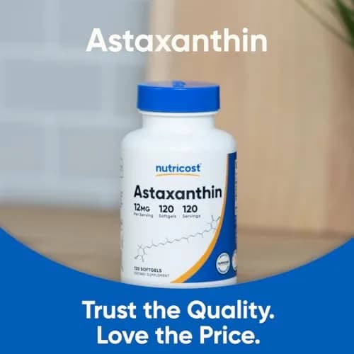 Nutricost Astaxanthin 12mg | 120 Softgels, Unflavored, Gluten-Free, GMO-Free thumbnail 5