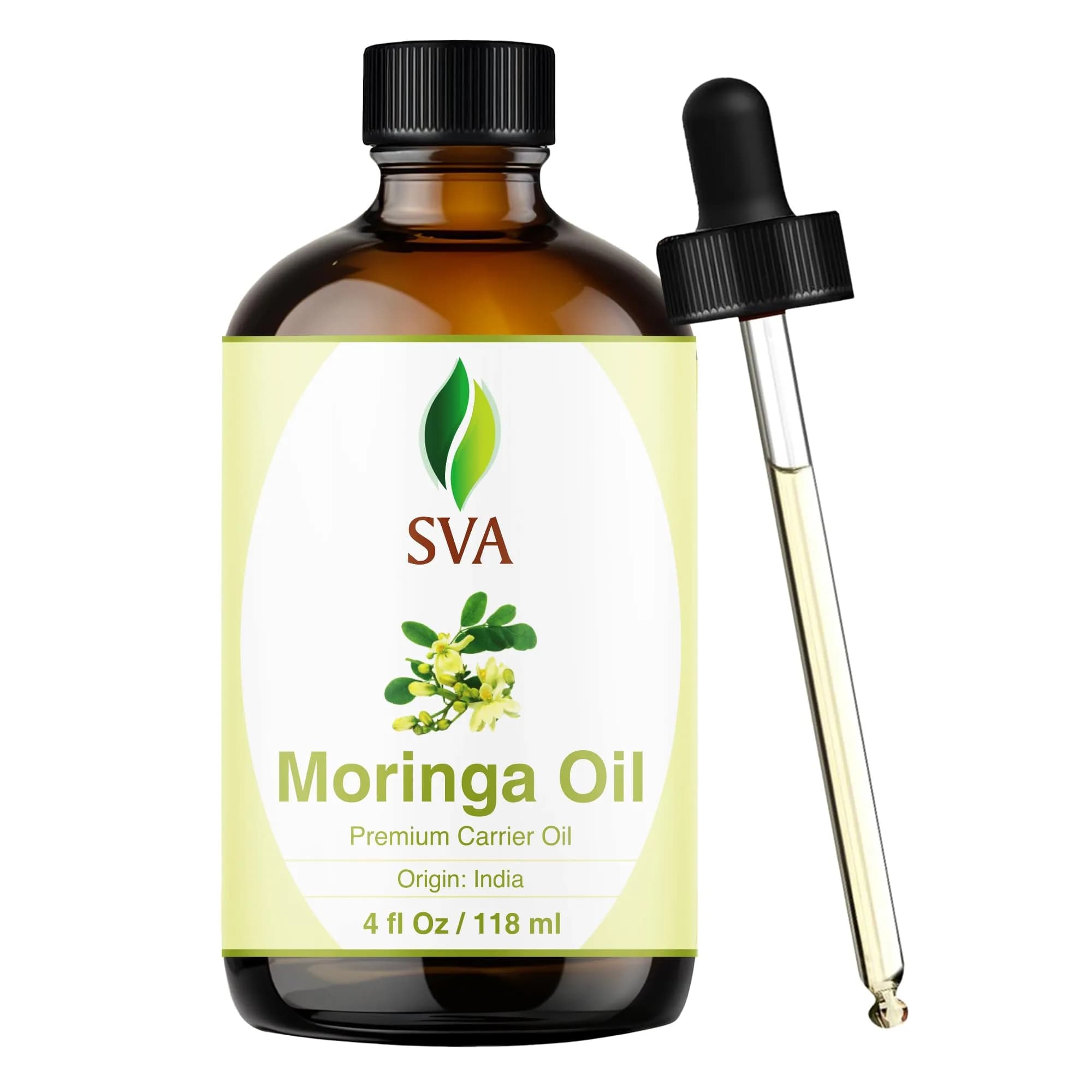 SVA Organics Moringa Seed Carrier Oil, 4 Fl Oz (118 ml) - Pure & Natural - main product image