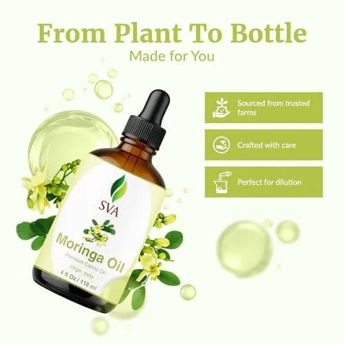 SVA Organics Moringa Seed Carrier Oil, 4 Fl Oz (118 ml) - Pure & Natural thumbnail 4