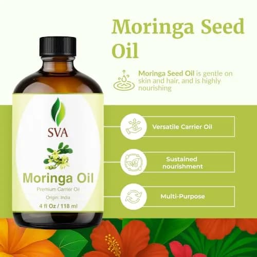 SVA Organics Moringa Seed Carrier Oil, 4 Fl Oz (118 ml) - Pure & Natural thumbnail 2