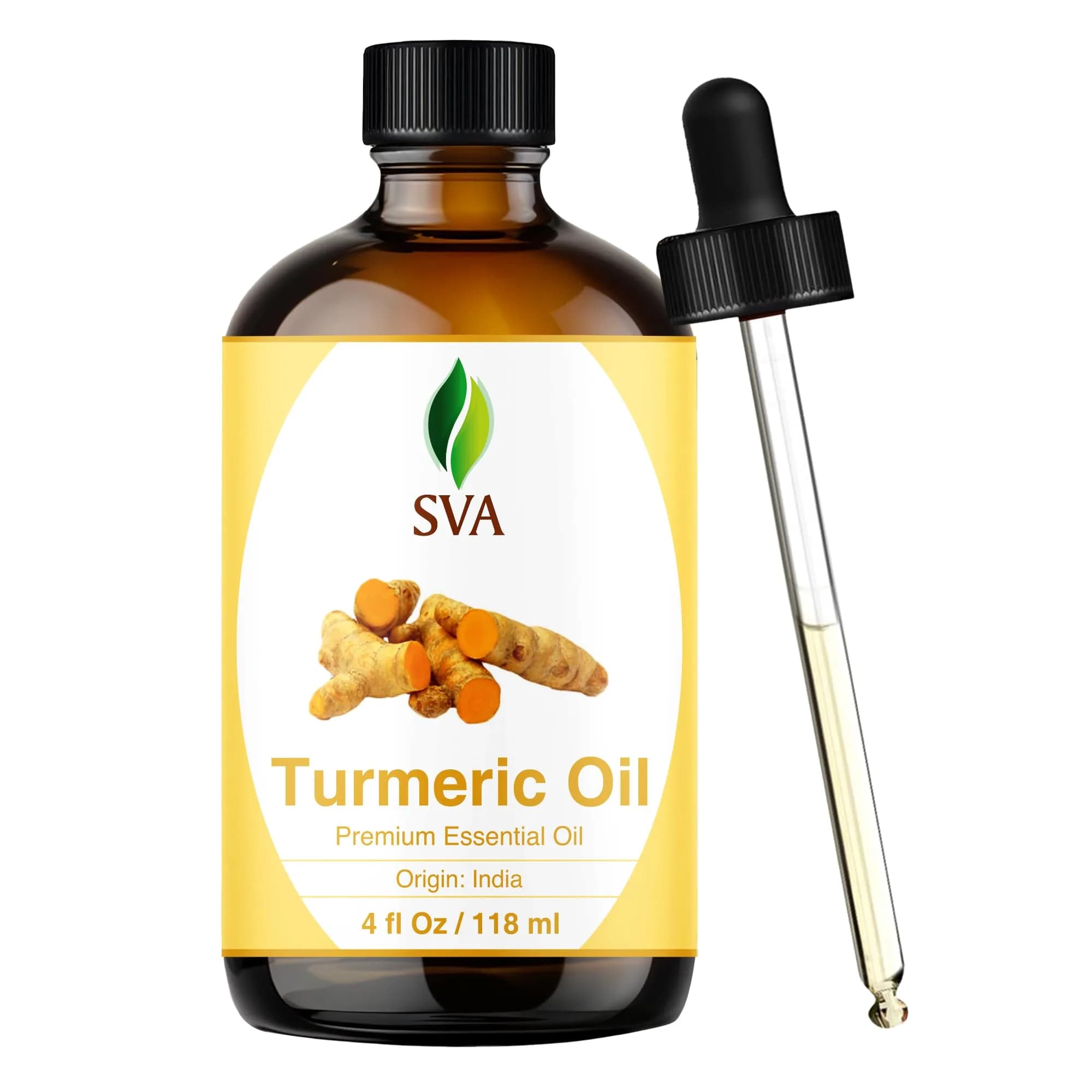 SVA ORGANICS Turmeric Essential Oil, 4 Fl Oz (118 mL) - Pure & Natural - main product image