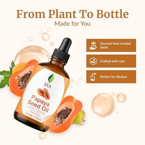 SVA ORGANICS Papaya Seed Carrier Oil 4 Fl Oz (118 ml) - Natural & Pure thumbnail 4