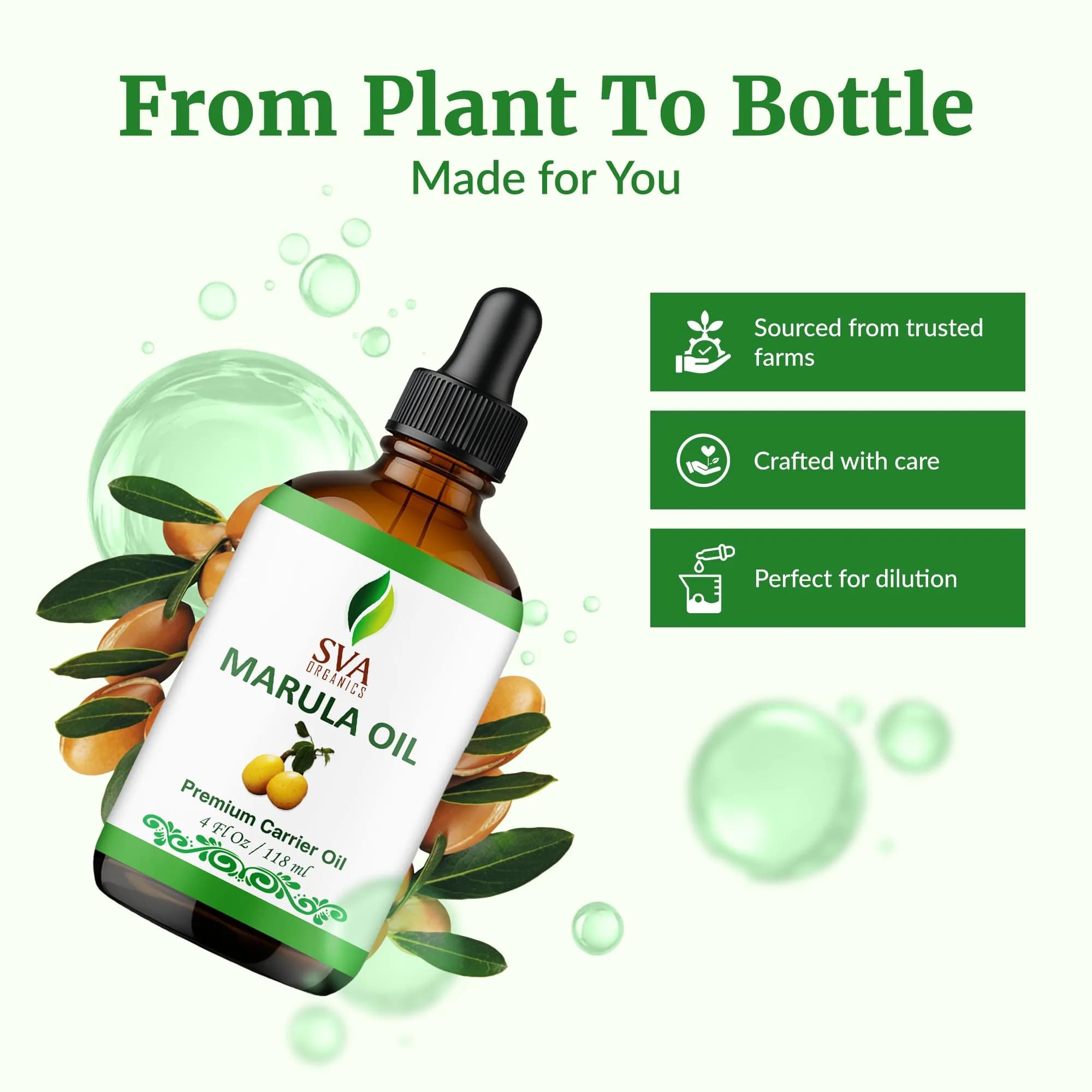 SVA ORGANICS Marula Seed Carrier Oil, 4 Fl Oz (118 ml) - Pure & Natural - view 4