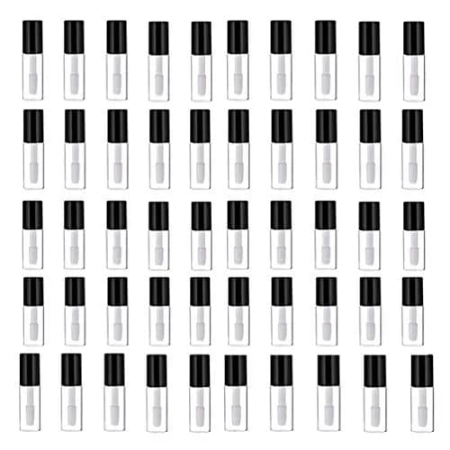 Mydio Mini Lip Gloss Tubes 1.2ml (0.04 Fl Oz) - 50 Pack | Refillable Cosmetic Containers with Black Twist-Lock Lids thumbnail 1