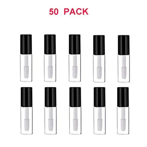 Mydio Mini Lip Gloss Tubes 1.2ml (0.04 Fl Oz) - 50 Pack | Refillable Cosmetic Containers with Black Twist-Lock Lids thumbnail 2
