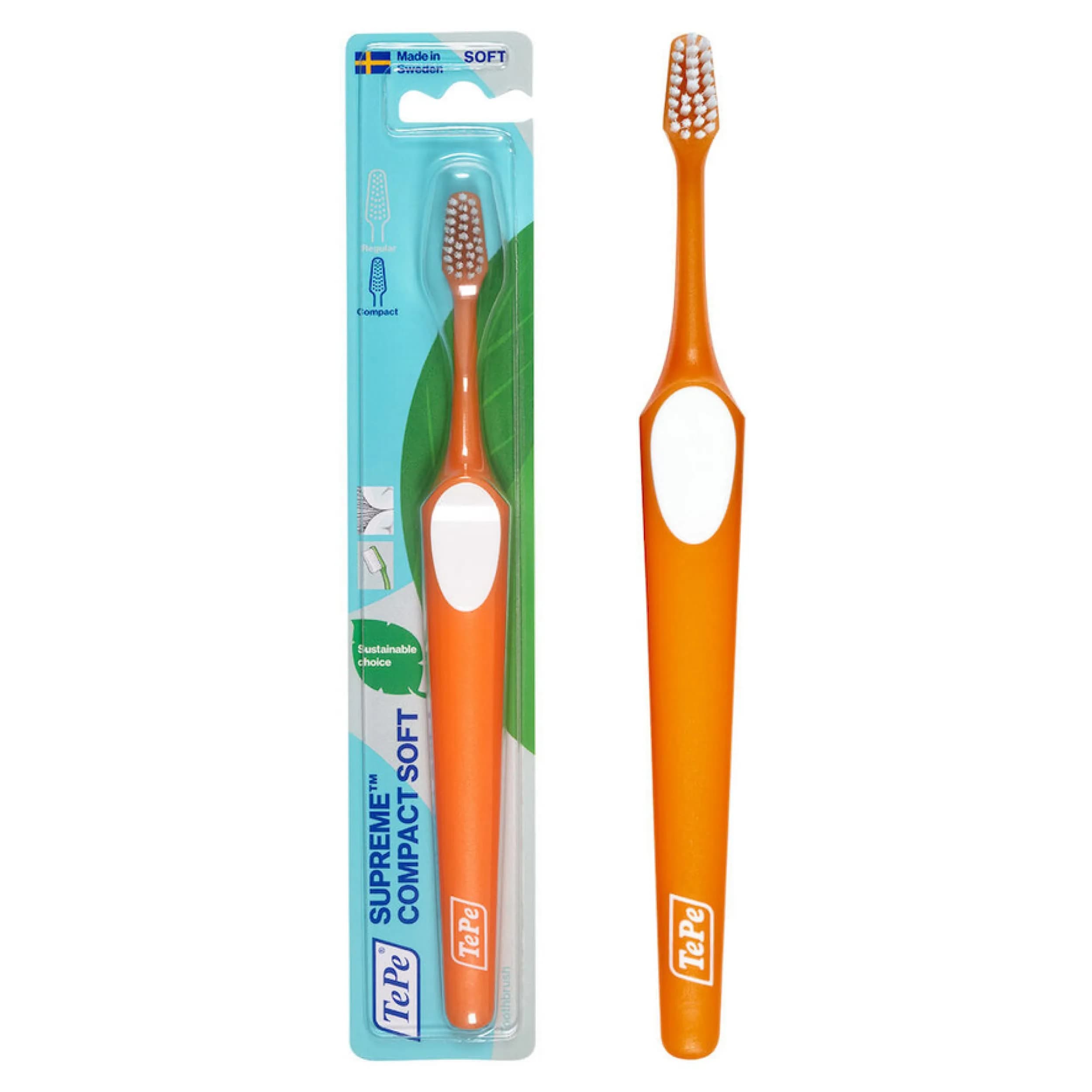 TePe Supreme Compact Soft Toothbrushes, 1 Pack | Soft Bristle Toothbrush for Sensitive Teeth & Gums